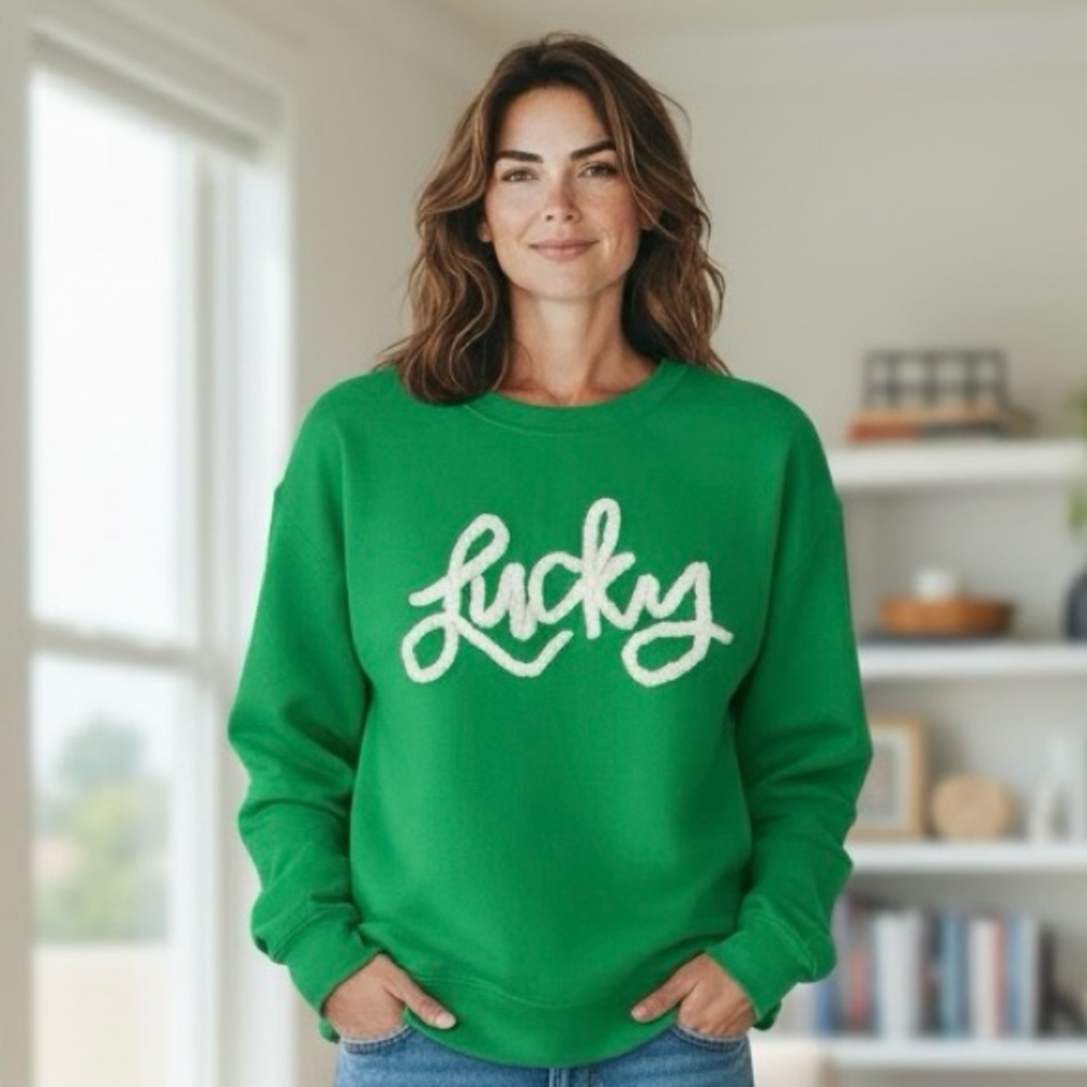 Gildan Green Crew Neck Sweater